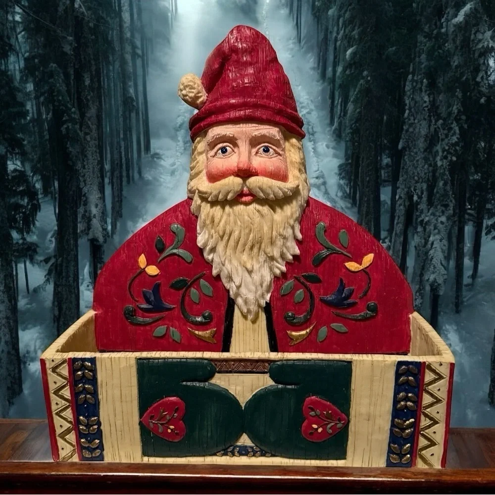 Christmas Santa Card Holder Holiday Renovators Supply Resin Textured Home Decor